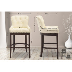 Tabouret de bar Lakewood en cuir véritable, style antique