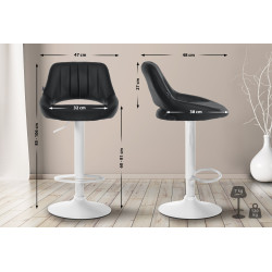 Lot de 2 tabourets de bar Milet, similicuir, noir