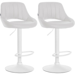 Conjunto de 2 banquetas de bar Milet em couro sintético branco