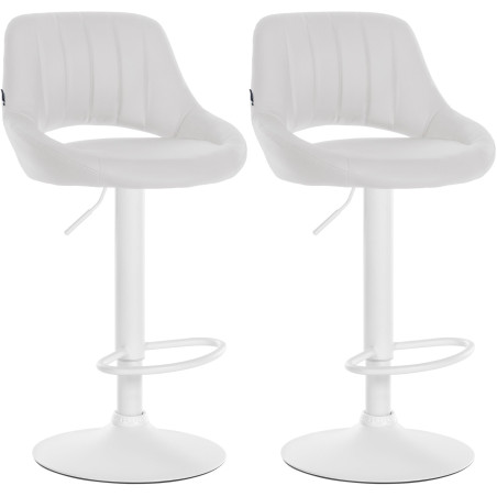 Ensemble de 2 tabourets de bar Milet en similicuir blanc