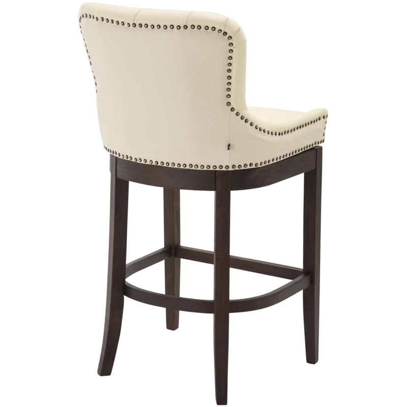 Tabouret de bar Lakewood en cuir véritable, style antique