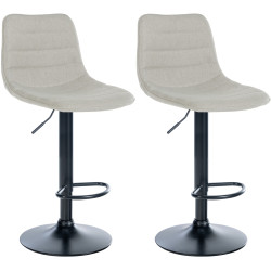 Ensemble de 2 tabourets de bar Lex en tissu crème B