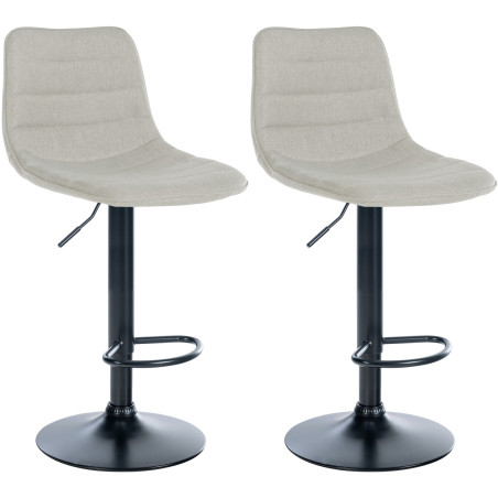 Conjunto de 2 banquetas de bar em tecido Lex B creme