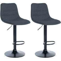 Ensemble de 2 tabourets de bar Lex en tissu gris foncé B