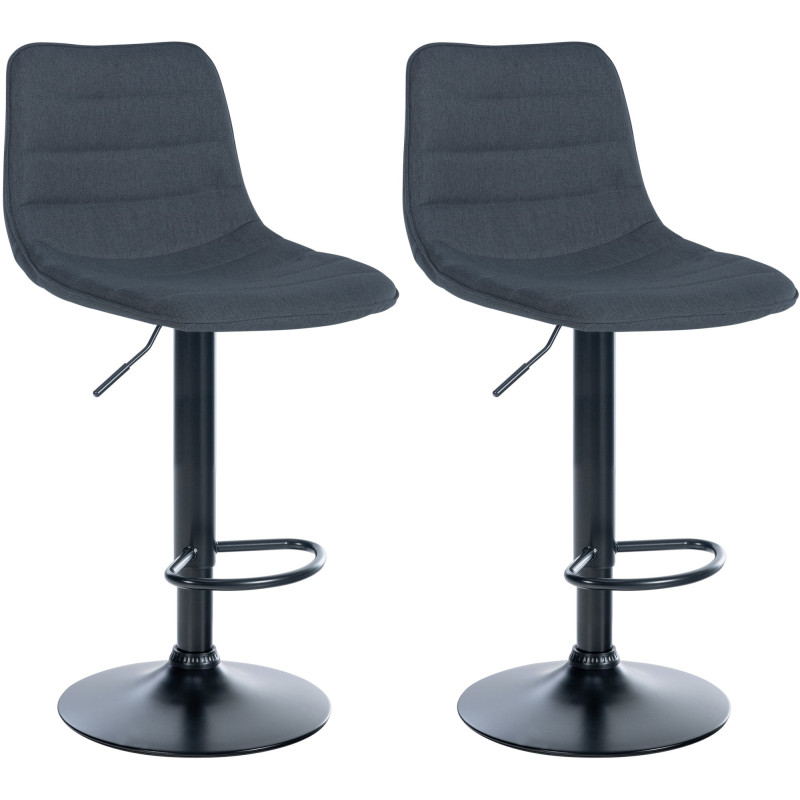 Ensemble de 2 tabourets de bar Lex en tissu gris foncé B