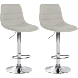 Conjunto de 2 banquetas de bar em tecido Lex, cor creme.