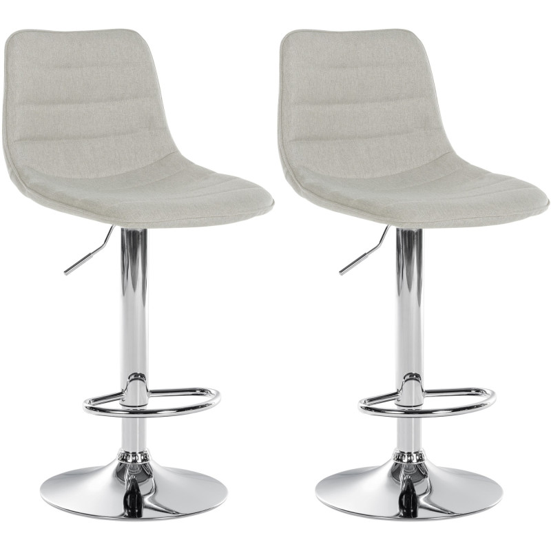Set di 2 sgabelli da bar in tessuto Lex C crema