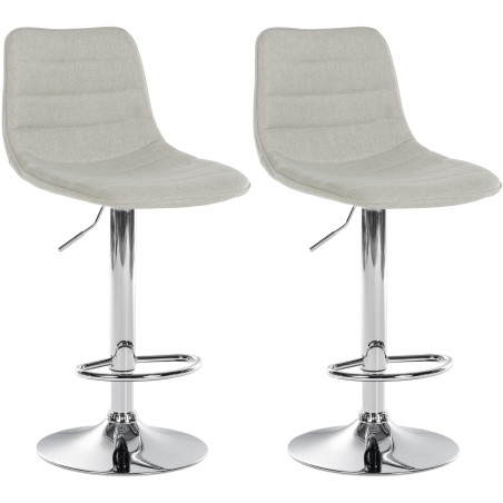 Set di 2 sgabelli da bar in tessuto Lex C crema