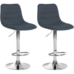 Ensemble de 2 tabourets de bar Lex en tissu gris foncé