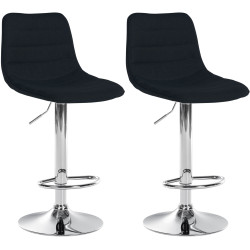 Conjunto de 2 banquetas de bar Lex em tecido preto