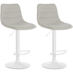 Ensemble de 2 tabourets de bar Lex en tissu crème