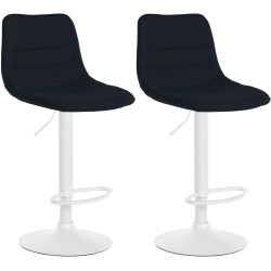Ensemble de 2 tabourets de bar Lex en tissu noir
