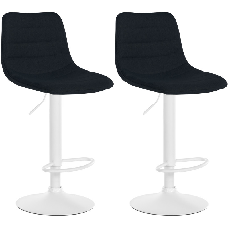 Ensemble de 2 tabourets de bar Lex en tissu noir
