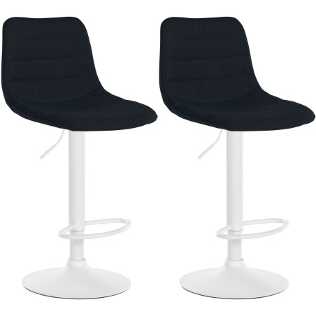 Set di 2 sgabelli da bar Lex tessuto W nero