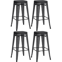 Ensemble de 4 tabourets de bar Fletcher, noirs