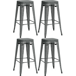 Juego de 4 taburetes de bar Fletcher, grises
