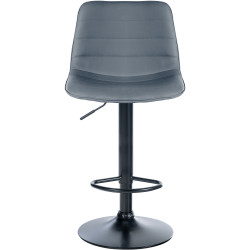 Juego de 2 taburetes de bar Lex de piel sintética gris B