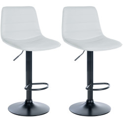 Set di 2 sgabelli da bar Lex, similpelle, bianco