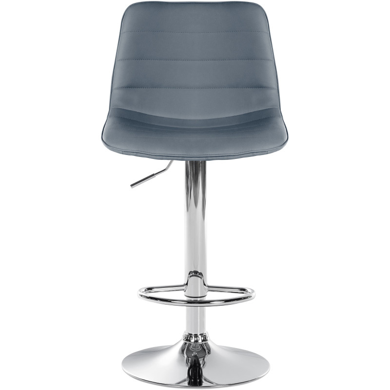 Juego de 2 taburetes de bar Lex de piel sintética gris C
