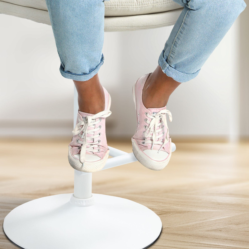 Lot de 2 tabourets de bar en tissu Damar blanc crème