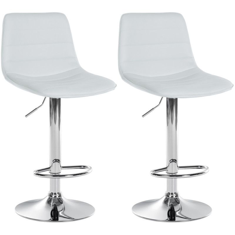 Ensemble de 2 tabourets de bar Lex, similicuir, blanc