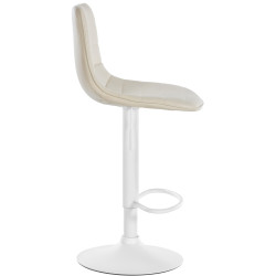 Set di 2 sgabelli da bar Lex, similpelle, W, crema