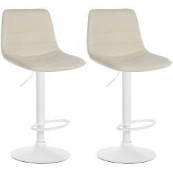 Ensemble de 2 tabourets de bar Lex, similicuir, largeur W, couleur crème