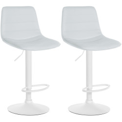 Conjunto de 2 banquetas Lex, em couro sintético, brancas.