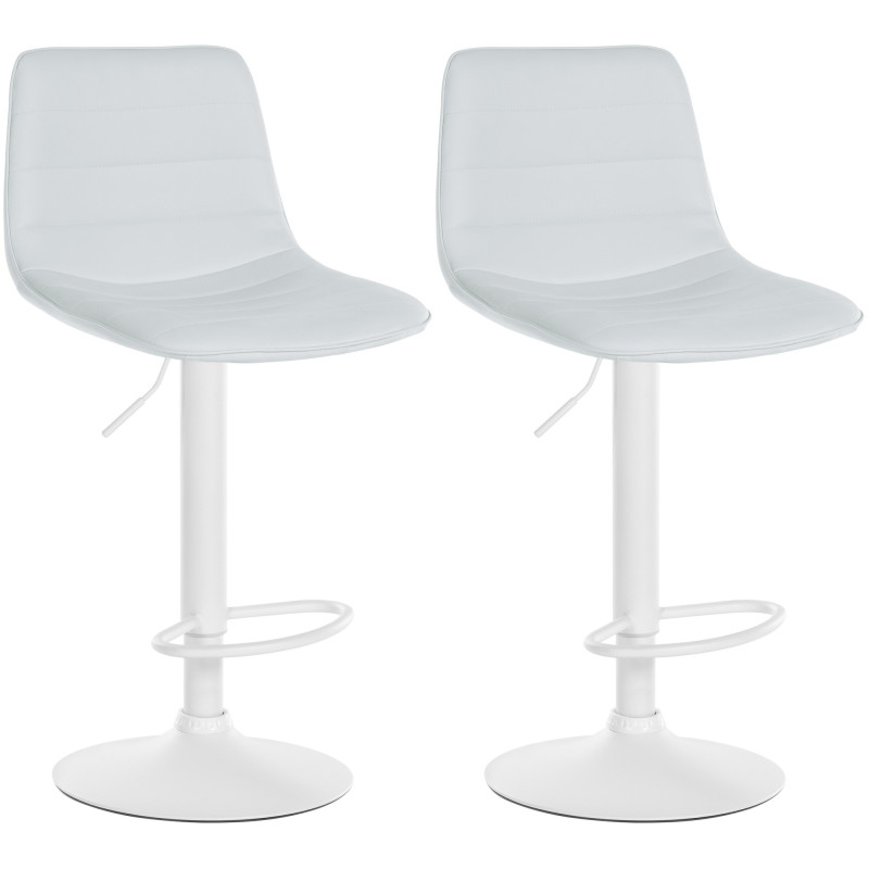 Set di 2 sgabelli da bar Lex, similpelle, bianco