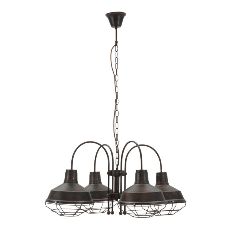 PLAFONNIER BRONKS 4 LUMIÈRES CM 80X80X40 (chaîne cm 80)
