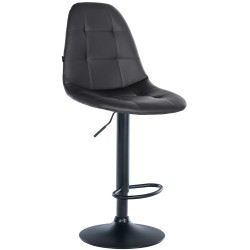Tabouret de bar Elmore, similicuir, noir