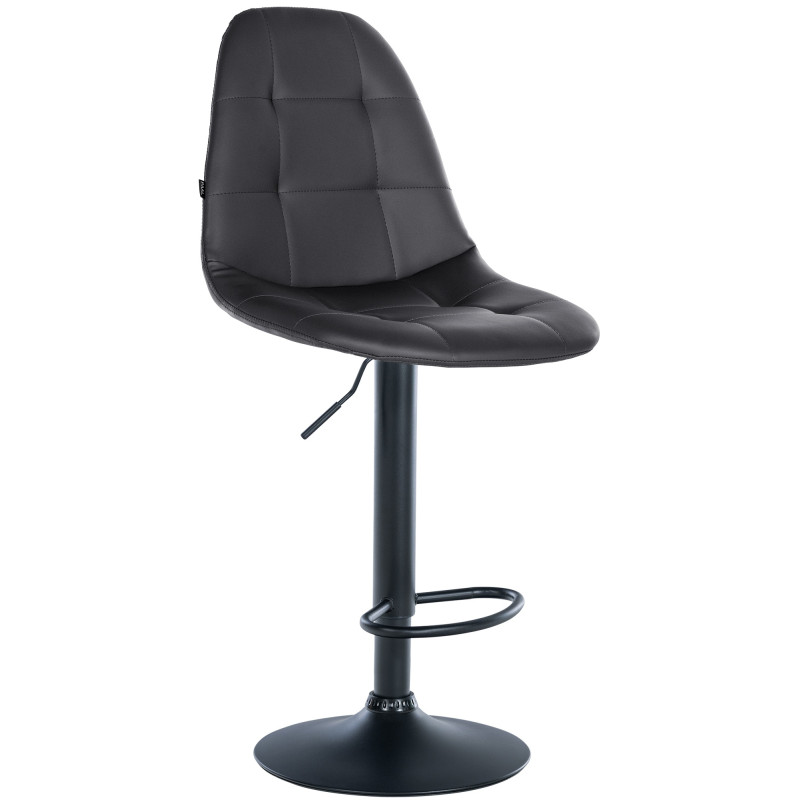 Tabouret de bar Elmore, similicuir, noir