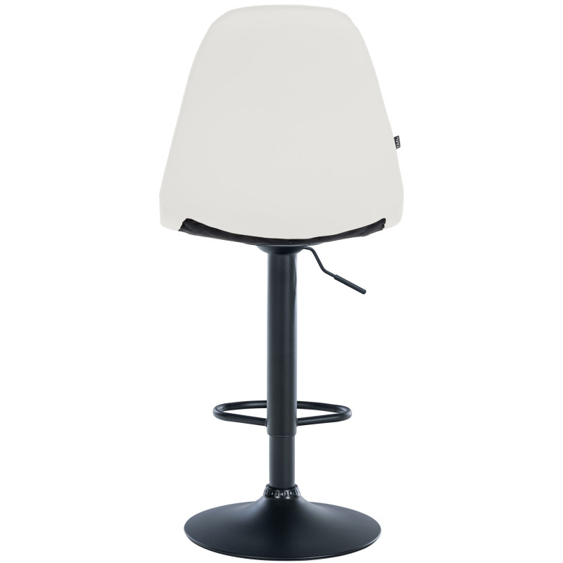 Tabouret de bar Elmore, similicuir, blanc