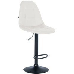 Tabouret de bar Elmore, similicuir, blanc