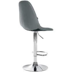 Sgabello da bar Elmore, similpelle, grigio C