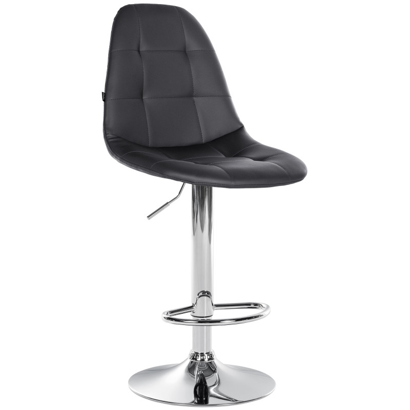 Tabouret de bar Elmore, similicuir, C, noir