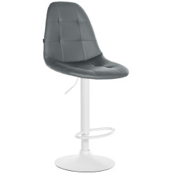 Tabouret de bar Elmore, similicuir, gris