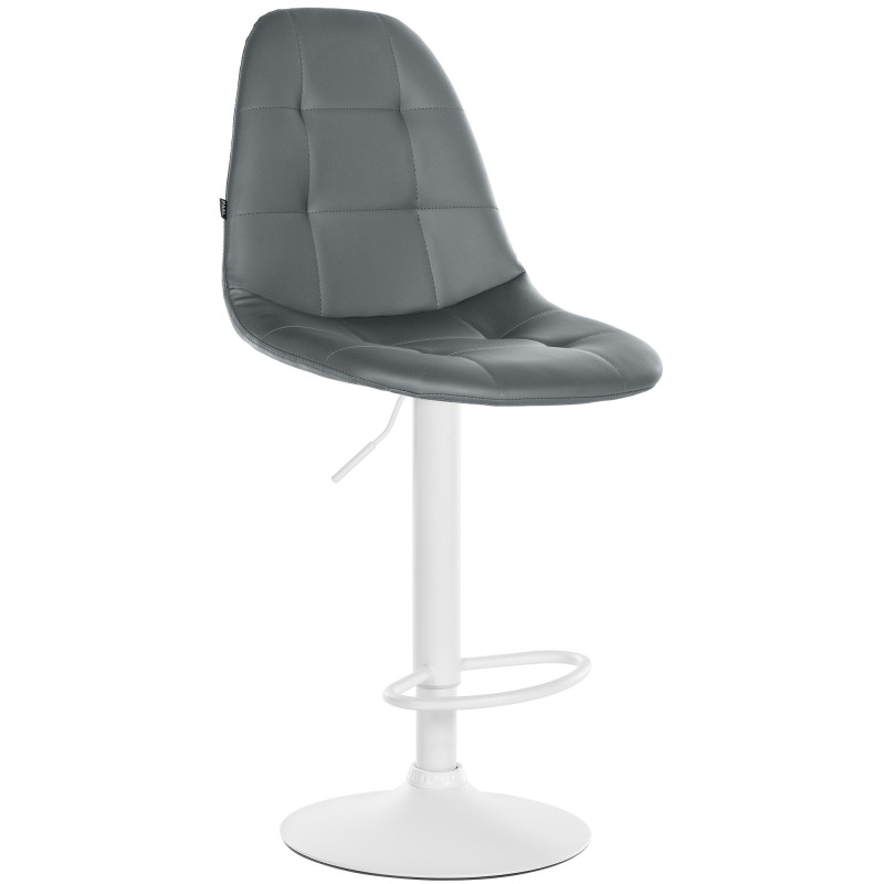 Tabouret de bar Elmore, similicuir, gris