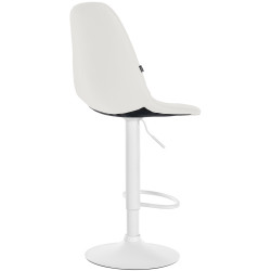 Tabouret de bar Elmore, similicuir, blanc