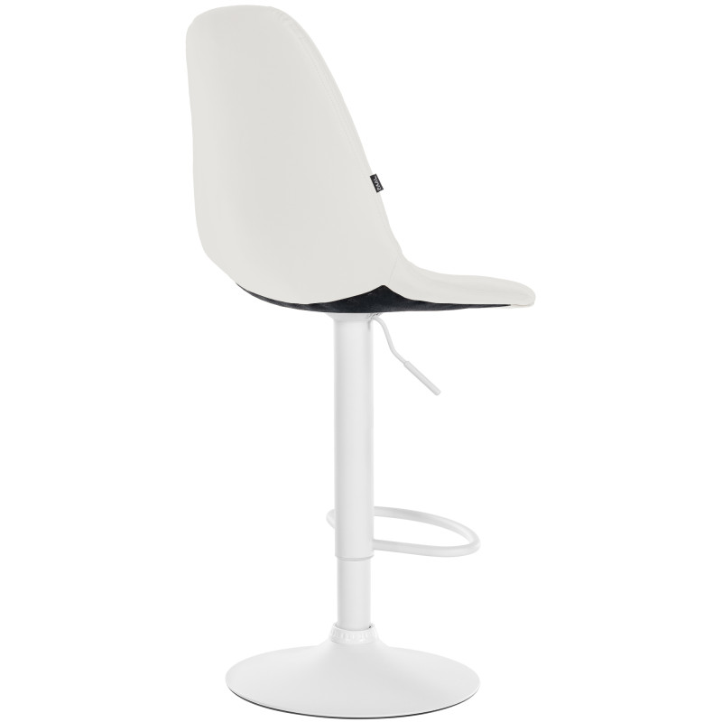 Tabouret de bar Elmore, similicuir, blanc