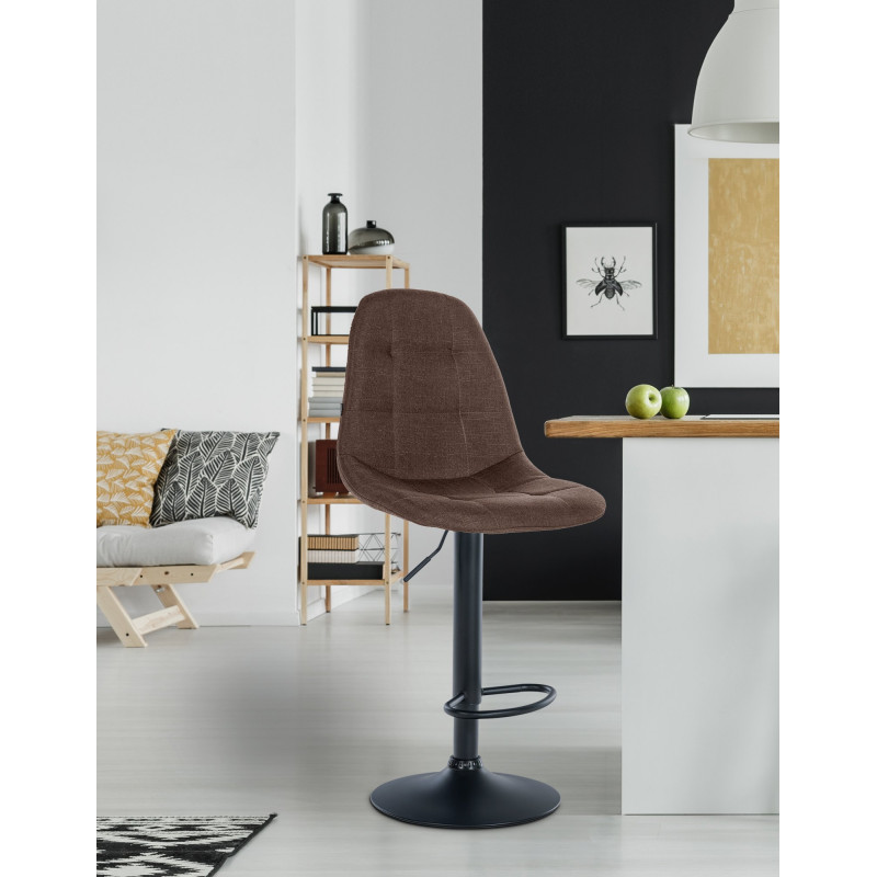 Tabouret de bar Elmore, tissu B, marron