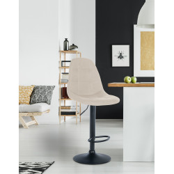 Tabouret de bar Elmore, tissu B, crème
