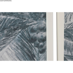 Cadre Home ESPRIT Bleu Blanc Palmiers méditerranéen 80 x 2 x 60 cm (2 Unités)