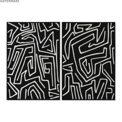 Cadre Home ESPRIT Blanc Noir Moderne 83 x 4 x 123 cm (2 Unités)