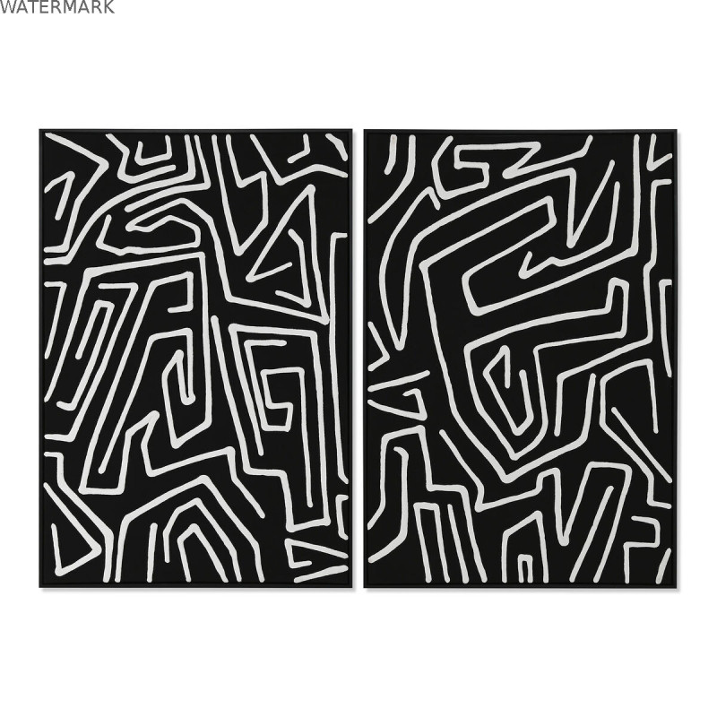 Cadre Home ESPRIT Blanc Noir Moderne 83 x 4 x 123 cm (2 Unités)