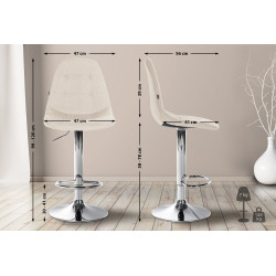 Banqueta de bar Elmore, tecido C, creme