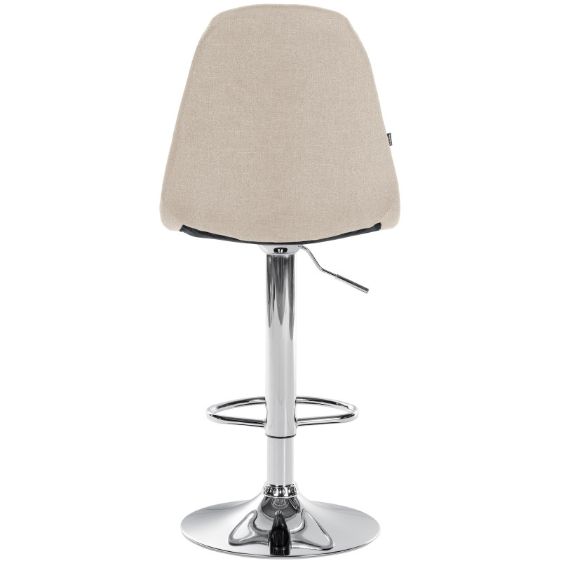 Taburete de bar Elmore, tapizado en tela C, color crema