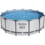 Kit Piscine hors sol tubulaire BESTWAY Steel Pro Max - 396 x 122 cm - Ronde (Livrée avec pompe de filtration, échelle + bâche)