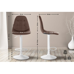 Tabouret de bar Elmore, en tissu, marron