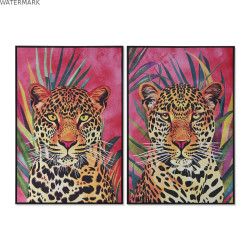 Cadre Home ESPRIT Léopard Tropical 83 x 3,8 x 123 cm (2 Unités)
